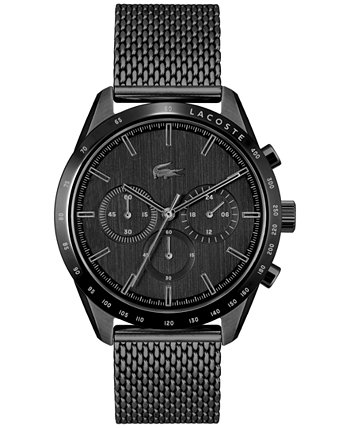 Мужские часы-хронограф Boston черного цвета с сетчатым браслетом из нержавеющей стали 42 мм Lacoste