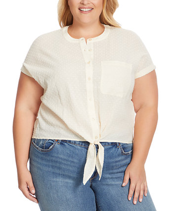 Модная блузка большого размера Louelle с завязками спереди Jessica Simpson