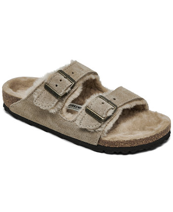 Женские Сандалии на плоской подошве Birkenstock Arizona из овчины и замши Birkenstock