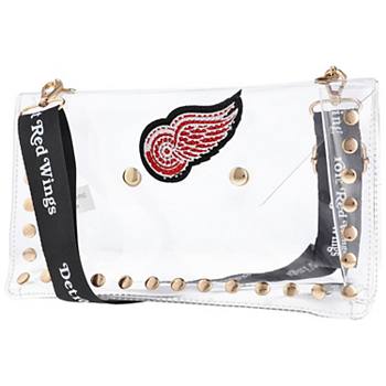 Сумка-кошелек на плечо Cuce Detroit Red Wings, выполненная из прозрачного PVC с кристаллическими элементами и золотыми деталями Unbranded