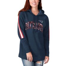 Women's G-III 4Her by Carl Banks Navy New England Patriots Double Team Tunic Pullover Hoodie G-III