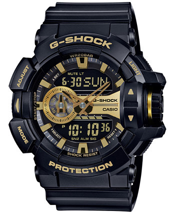 Мужские аналогово-цифровые часы с черным ремешком из смолы 55x52 мм GA400GB-1A9 G-Shock