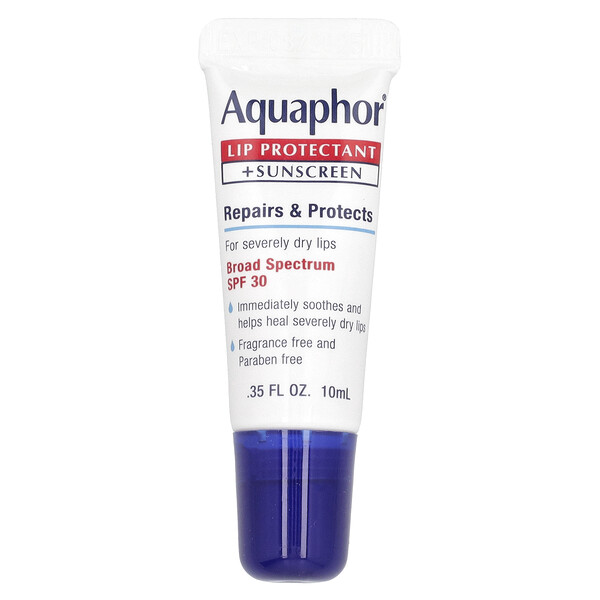Защитное средство для губ + солнцезащитный крем, широкий спектр SPF 30, 0,35 ж. унц. (10 мл) Aquaphor