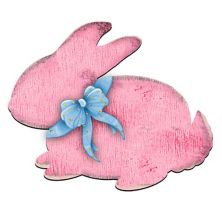 Pink Bunny Rabbit Easter Door Decor by G. DeBrekht - Easter Spring Decor Designocracy