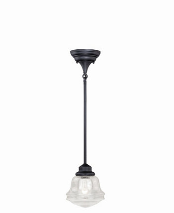 Миниатюрный подвесной светильник Huntley Farmhouse из прозрачного стекла Vaxcel