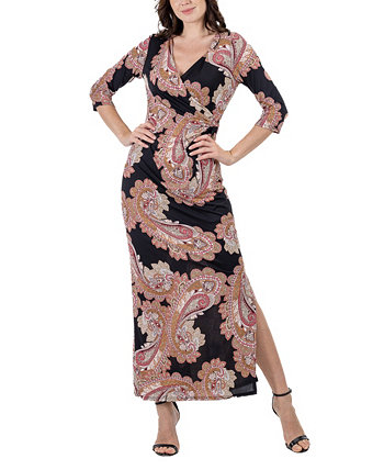 Женское платье макси с рукавами пейсли и боковым разрезом 24Seven Comfort