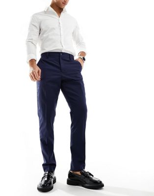 Темно-синие узкие элегантные брюки Selected Homme Selected