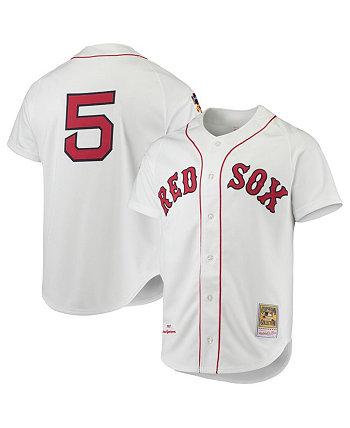 Мужское белое джерси Nomar Garciaparra Boston Red Sox 1997 Cooperstown Collection Authentic Jersey Mitchell & Ness