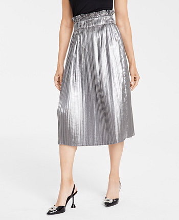 Женская юбка-миди цвета металлик без застежки, созданная для Macy's I.N.C. International Concepts
