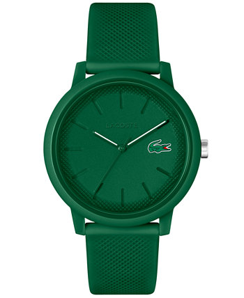 Мужские часы 12.12 Green с силиконовым ремешком 42 мм Lacoste