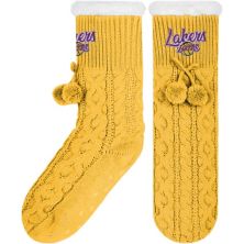 Женские носки FOCO Los Angeles Lakers с косой вязкой Footy Slipper Slipper Unbranded