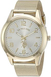 Accutime U.S. Polo Assn. Classic Men's Quartz Metal and Alloy Watch, Color:Gold-Toned (Model: USC80376) Accutime