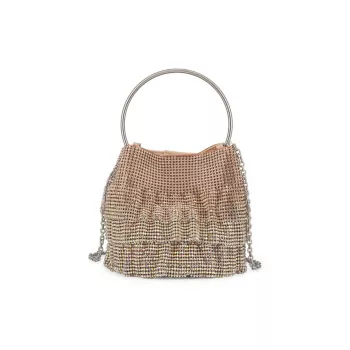 Soleil Ruffle Crystal-Embellished Mesh Bucket Bag Whiting & Davis