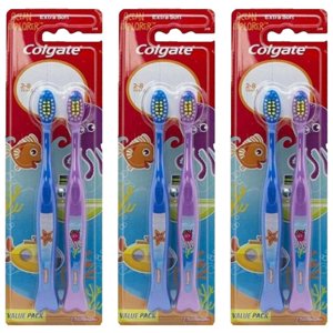 Pack of (3) Colgate Ocean Explorer Extra Soft Kids Toothbrush, 2 Count Cococare