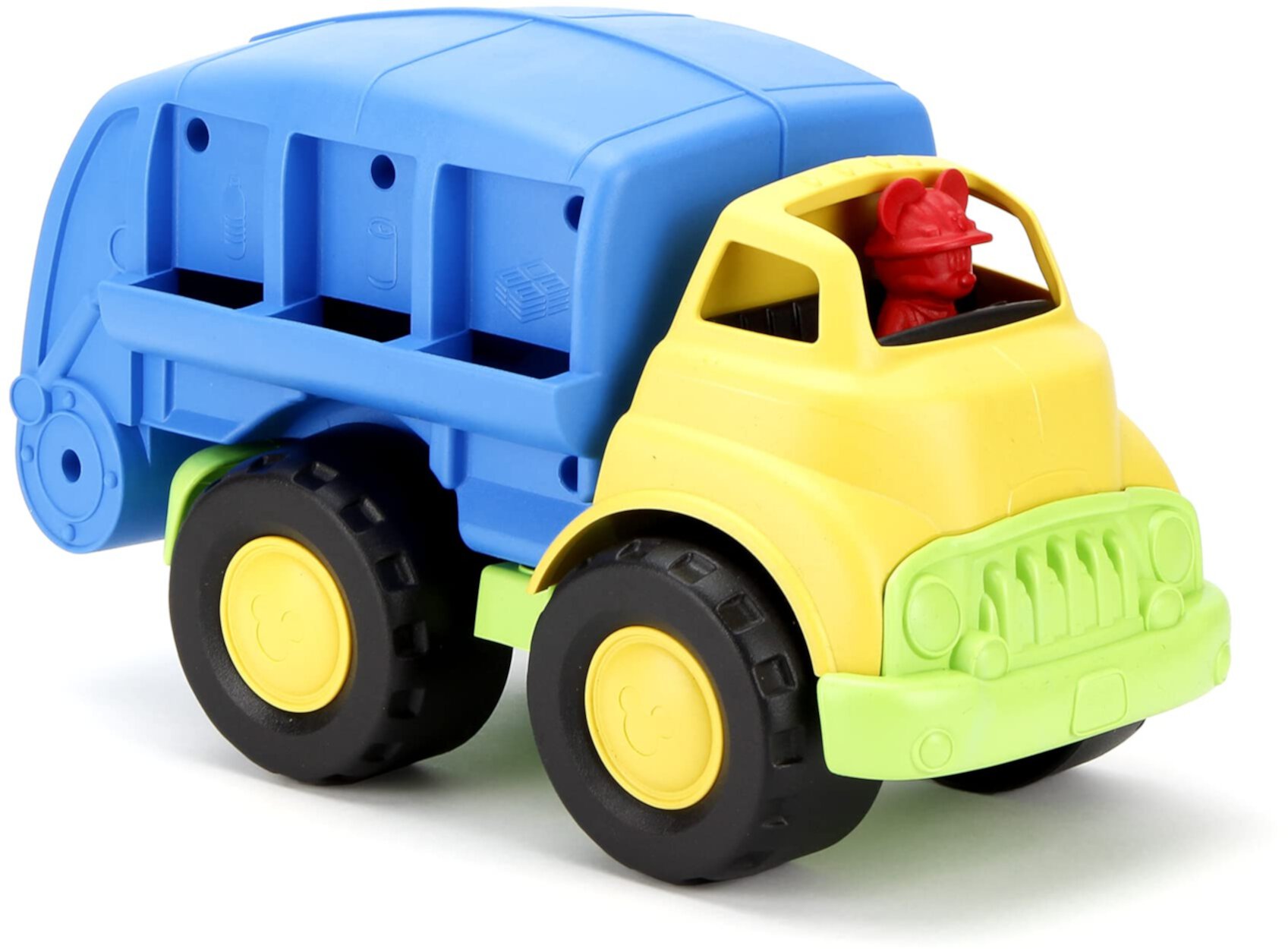 Green Toys Disney Baby Exclusive Mickey Mouse Recycling Truck, Blue - Pretend Play, Motor Skills, Kids Toy Vehicle. Не содержит BPA, фталатов, ПВХ. Можно мыть в посудомоечной машине, переработанный пластик, сделано в США. Green Toys