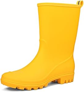 DKSUKO Women's Tall Rain Boots Garden Boots Waterproof Wellington Rubber Boots Dksuko