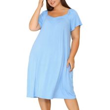Women's Plus Size Comfort Pajamas Knit Short Sleeve Nightdress Agnes Orinda