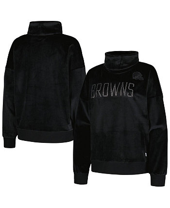 Черный женский пуловер Cleveland Browns Deliliah со стразами и воротником-воронкой DKNY