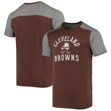 Мужская футболка Majestic Threads коричневого / серебристого цвета Cleveland Browns Gridiron Classics Field Goal Slub Majestic