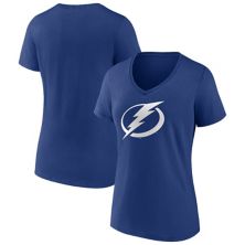 Женская фирменная синяя футболка с v-образным вырезом и логотипом Tampa Bay Lightning Primary Team Fanatics Fanatics
