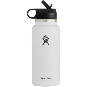 Гибкая соломенная бутылка для воды на 32 унции с широким горлышком Hydro Flask