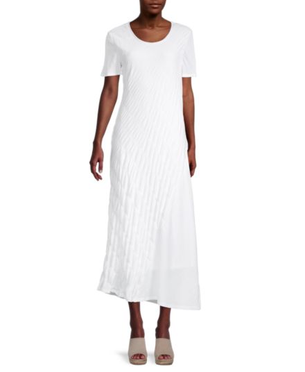 Текстурированное асимметричное платье-футболка DKNY