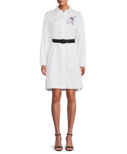 Платье-рубашка из поплина с поясом Karl Lagerfeld Paris