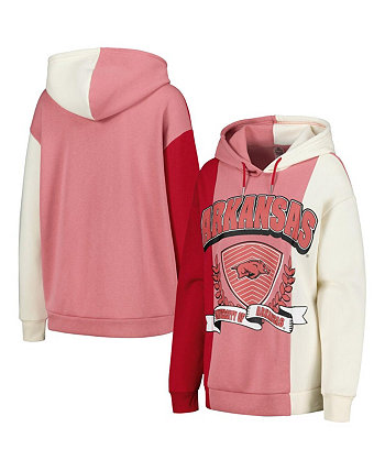 Women's Cardinal Arkansas Razorbacks Hall of Fame Colorblock Pullover Hoodie Gameday Couture