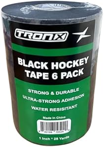 TronX Hockey Stick Tape Premium Cloth Black & White 1" x 28yd - 3 & 6 Packs (3 Pack of Black) TronX