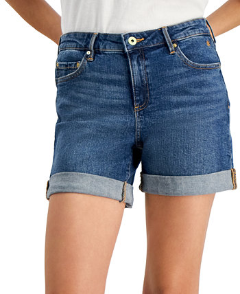  Женские джинсовые шорты TH Flex с отворотами от Tommy Hilfiger Tommy Hilfiger