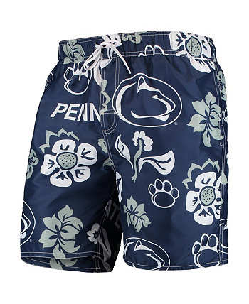 Мужские темно-синие плавки Penn State Nittany Lions с цветочным принтом Volley Wes & Willy