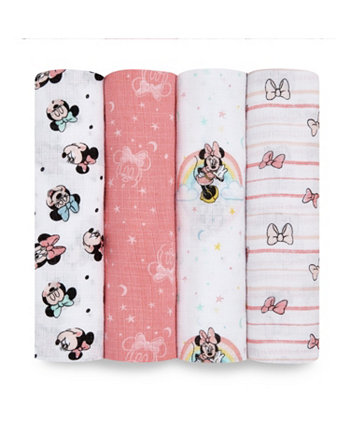 Minnie Rainbow Swaddle Blankets, Pack of 4 ADEN BY ADEN AND ANAIS