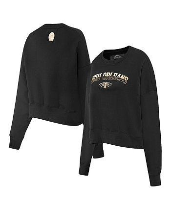 Женский черный укороченный пуловер New Orleans Pelicans Glam Pro Standard
