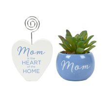 &#34;Mom Is The Heart&#34; Succulent and Clippie Set Unbranded