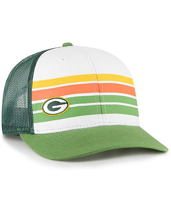 Youth Boys White, Heather Black Green Bay Packers Cove Trucker Snapback Hat '47 Brand