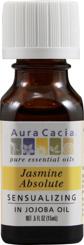 Эфирное масло Aura Cacia Pure, абсолют жасмина в масле жожоба, 0,5 жидких унций Aura Cacia