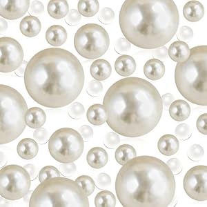 100 Pcs Floating Beads Pearls and 800 Pcs Water Gel Bead for Vases, No Hole Faux Pearl for Centerpieces Vase Fillers, Party Wedding Home Table Decor (Black 8/14/20mm) EGKamh