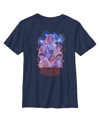 Boy's Stranger Things Fourth of July  Character Frame  Child T-Shirt Netflix