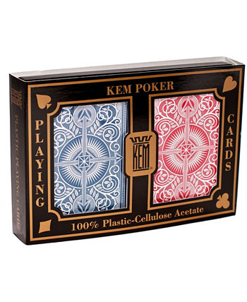 Игральные карты KEM - красная и синяя стрелки US Playing Card Company