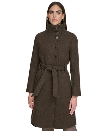 Женское асимметричное пальто на пуговицах с поясом Calvin Klein