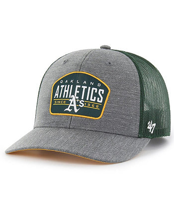 Мужская темно-серая кепка Oakland Athletics Slate Trucker Snapback '47 Brand
