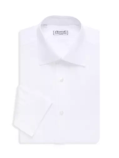 Solid Poplin Dress Shirt Charvet