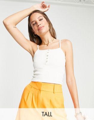 Only Tall button through cami top in cream Only Tall