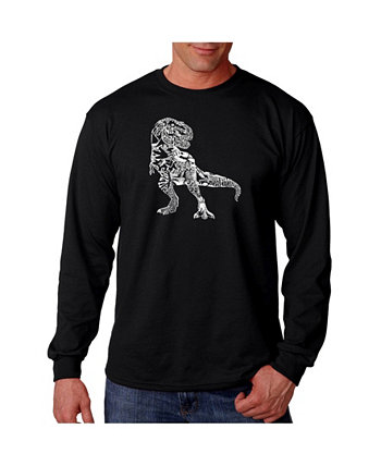 Мужская футболка с длинным рукавом Word Art - динозавр LA Pop Art
