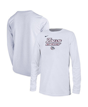 Big Boys White Gonzaga Bulldogs 2024 On-Court Bench Energy T-shirt Nike