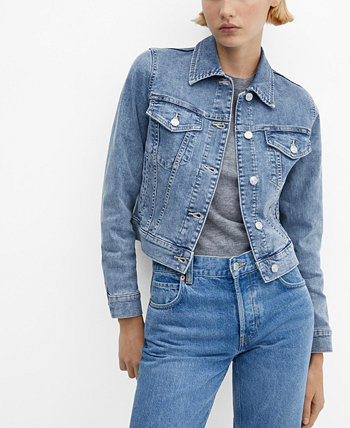 Женская джинсовая куртка с карманами MANGO