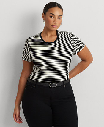 Полосатая футболка с круглым вырезом больших размеров LAUREN Ralph Lauren