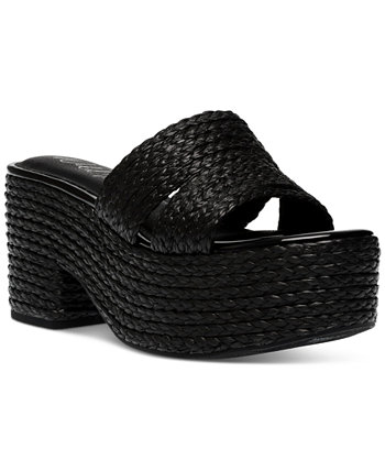 Niftyy Woven Espadrille Platform Wedge Slide Sandals, Created for Macy's Wild Pair
