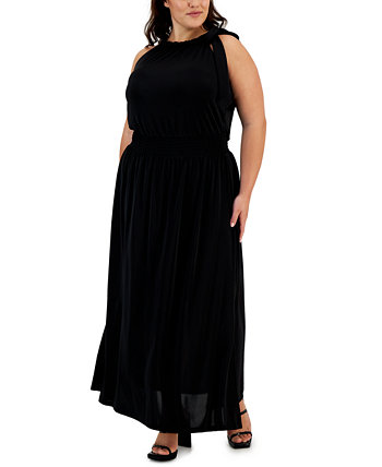 Plus Size Side-Tie Halter Maxi Dress, Created for Macy's I.N.C. International Concepts