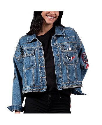Женская джинсовая куртка на пуговицах Houston Texans First Finish среднего размера G-III